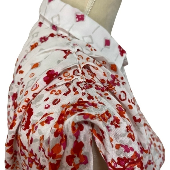 Poupette St Barth Red and White Lightweight Floral Boho Romper Size XS - Picture 8 of 10